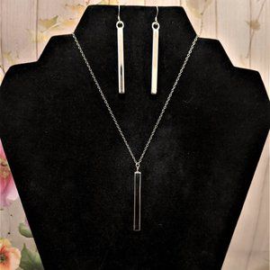 ~ SOLD ~ Sterling Silver Bar Necklace and Earring Set